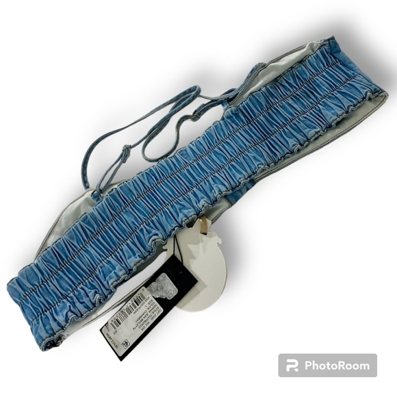 NWT Gianni Bini x Jess Southern Norma Jean denim bralette top size Large - Picture 5 of 12